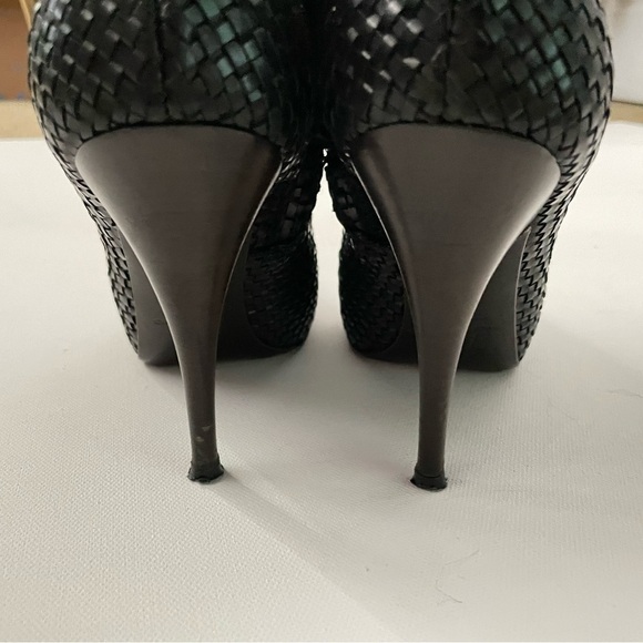 Giuseppe Zanotti Woven Leather Patent Toe Cap Stiletto booties 36 6 black - Picture 8 of 16